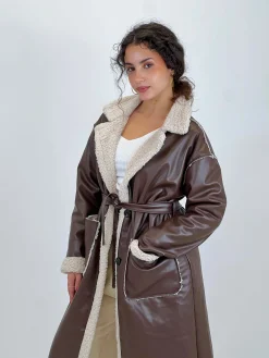 Abrigo cinturón doble faz