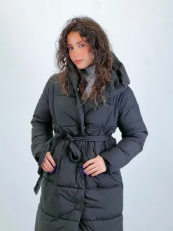 Abrigo largo cinturón