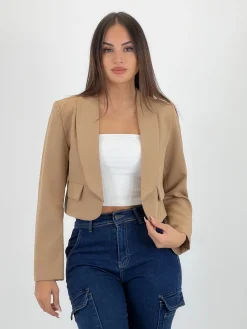Blazer cropped bolsillos