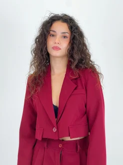 Blazer cropped solapas