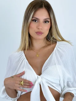 Blusa abierta nudo