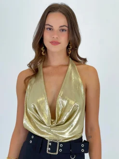 Body drapeado metalizado