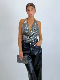 Body drapeado metalizado