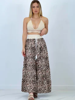 Falda combinada animal print