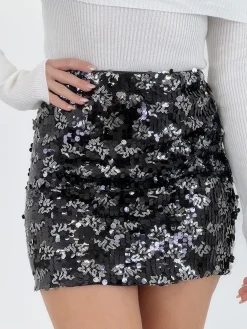 Falda combinada lentejuelas