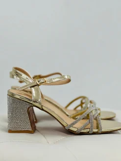 Sandalia tacón brillo Aria