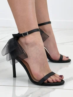 Sandalia tacón lazo