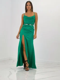 Vestido largo satinado Audrey